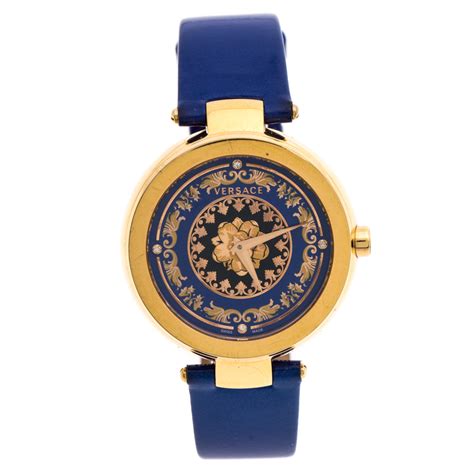 versace women's vk6020013|Versace Blue Gold Plated Stainless Steel Mystique Foulard .